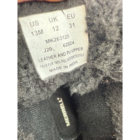 Merrell Snow Crush 2.0 Jr Kids Size 13 Waterproof Insulated Boots Gray Black - Picture 7 of 8